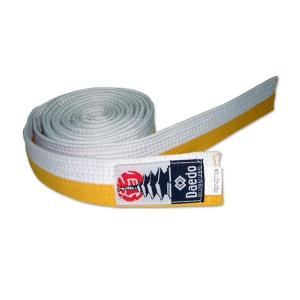 CEINTURE BICOULEUR BLANC/JAUNE PIQUEE