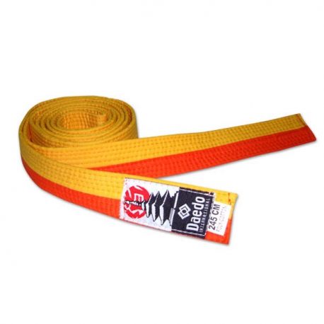 CEINTURE BICOULEUR JAUNE/ORANGE PIQUEE