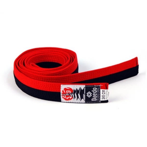 CEINTURE POOM  ROUGE/NOIRE PIQUEE