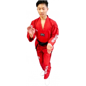 Dobok rouge "Ultra-light" brodé