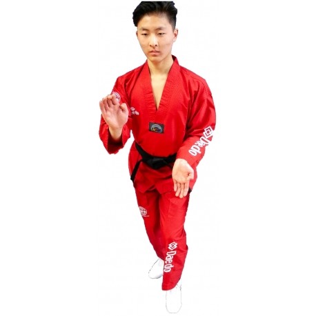 Dobok rouge "Ultra-light" brodé